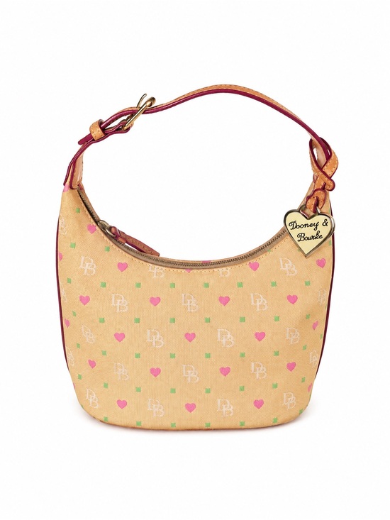 Dooney & Bourke Handbags - Y2K Easter Yellow Dooney & Bourke Canvas Bucket Bag with Hearts